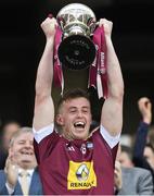 8 April 2017; Westmeath captain Ger Egan lifts the Division 4 trophy after the Allianz Football League Division 4 Final match between Westmeath and Wexford at Croke Park in Dublin. Photo by Brendan Moran/Sportsfile