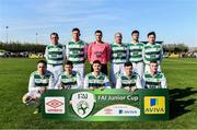 8 April 2017; The Sheriff YC team ahead of the FAI Junior Cup semi final match between Killarney Celtic and Sheriff YC, in association with Aviva and Umbro, at Mastergeeha FC in Killarney, Co. Kerry. Photo by Ramsey Cardy/Sportsfile