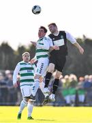 8 April 2017; Darren Dunne of Sheriff YC in action against Gary Keane of Killarney Celtic during the FAI Junior Cup semi final match between Killarney Celtic and Sheriff YC, in association with Aviva and Umbro, at Mastergeeha FC in Killarney, Co. Kerry. Photo by Ramsey Cardy/Sportsfile