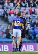 8 April 2017; Brian Fox of Tipperary is shown a yellow card by referee Anthony Nolan during the Allianz Football League Division 3 Final match between Louth and Tipperary at Croke Park in Dublin. Photo by Brendan Moran/Sportsfile