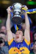 8 April 2017; Tipperary captain Brian Fox lifts the Division 3 trophy after the Allianz Football League Division 3 Final match between Louth and Tipperary at Croke Park in Dublin. Photo by Ray McManus/Sportsfile