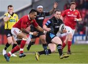 8 April 2017; Nick Grigg of Glasgow Warriors is tackled by Francis Saili of Munster during the Guinness PRO12 Round 19 match between Munster and Glasgow Warriors at Irish Independent Park in Cork. Photo by Matt Browne/Sportsfile