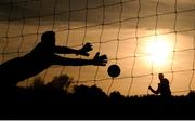 8 April 2017; Roy Kelliher of Killarney Celtic saves a penalty during the FAI Junior Cup semi final match between Killarney Celtic and Sheriff YC, in association with Aviva and Umbro, at Mastergeeha FC in Killarney, Co. Kerry. Photo by Ramsey Cardy/Sportsfile