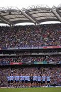 18 September 2011; The Dublin team during the National Anthem. GAA Football All-Ireland Senior Championship Final, Kerry v Dublin, Croke Park, Dublin. Picture credit: Stephen McCarthy / SPORTSFILE