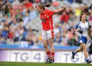 25 September 2011; Cork's Rhona Ni Bhuachalla celebrates after scoring her side's second goal of the game. TG4 All-Ireland Ladies Senior Football Championship Final, Cork v Monaghan, Croke Park, Dublin. Picture credit: Pat Murphy / SPORTSFILE