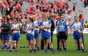 25 September 2011; Dejected Monaghan players after the game. TG4 All-Ireland Ladies Senior Football Championship Final, Cork v Monaghan, Croke Park, Dublin. Picture credit: Conor O Beolain / SPORTSFILE