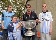 26 September 2011; Dublin captain Bryan Cullen with Jamie O'Brien, left, Darragh Starr and Neil Farrell, right, during his visit to St Michaels House Special National School. Golf Links Road, Hacketstown, Skerries, Dublin. Photo by Sportsfile
