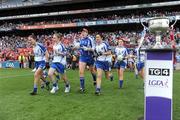 25 September 2011; The Monaghan players make their way past the Brendan Martin Cup. TG4 All-Ireland Ladies Senior Football Championship Final, Cork v Monaghan, Croke Park, Dublin. Picture credit: Pat Murphy / SPORTSFILE