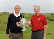 15 September 2011; Mick Barrett and Liam Gamble, Mitchelstown Golf Club, Co. Cork, with the Junior Cup after beating Lurgan Golf Club, Co. Armagh, in the final. Chartis Cups and Shields Finals 2011, Castlerock Golf Club, Co. Derry. Picture credit: Oliver McVeigh / SPORTSFILE