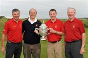 15 September 2011; Michael English, Mick Barrett, Adrian Gamble and Liam Gamble, Mitchelstown Golf Club, Co. Cork, with the Junior Cup after beating Lurgan Golf Club, Co. Armagh in the final. Chartis Cups and Shields Finals 2011, Castlerock Golf Club, Co. Derry. Picture credit: Oliver McVeigh / SPORTSFILE