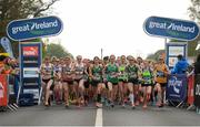 9 April 2017; A general view of the start of the elite women's race during the Great Ireland Run at Phoenix Park, in Dublin. Photo by Seb Daly/Sportsfile