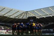 8 April 2017; Leinster players before the Guinness PRO12 Round 19 match between Ospreys and Leinster at the Liberty Stadium in Swansea, Wales. Photo by Stephen McCarthy/Sportsfile