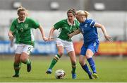 9 April 2017; Leanne Kiernan of Republic of Ireland in action against Fanni Pietikäinen of Finland during the UEFA Women's Under 19 European Championship Elite Round match between Republic of Ireland and Finland at Markets Field, in Limerick. Photo by Eóin Noonan/Sportsfile