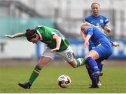 9 April 2017; Roma McLoughlin of Republic of Ireland in action against Saara Lappalainen of Finland during the UEFA Women's Under 19 European Championship Elite Round match between Republic of Ireland and Finland at Markets Field, in Limerick. Photo by Eóin Noonan/Sportsfile