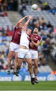 9 April 2017; Tommy Moolick of Kildare in action against Gary O'Donnell, left, and Fiontán Ó Curraoin of Galway during the Allianz Football League Division 2 Final match between Kildare and Galway at Croke Park in Dublin. Photo by Stephen McCarthy/Sportsfile