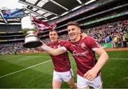 9 April 2017; Shane Walsh, right, and Eamonn Brannigan of Galway celebrate following the Allianz Football League Division 2 Final match between Kildare and Galway at Croke Park in Dublin. Photo by Stephen McCarthy/Sportsfile