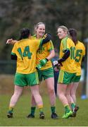 9 April 2017; Donegal players including Geraldine McLaughlin and Karen Guthrie celebrate following the Lidl Ladies Football National League Division 1 Refixture match between Donegal and Mayo at St Mary's GAA Club, in Convoy, Co. Donegal. Photo by Sam Barnes/Sportsfile