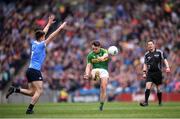 9 April 2017; Jack Savage of Kerry kicks a point during the Allianz Football League Division 1 Final match between Dublin and Kerry at Croke Park in Dublin. Photo by Stephen McCarthy/Sportsfile