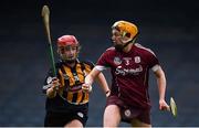 9 April 2017; Sarah Dervan of Galway in action against Danielle Morrissey of Kilkenny during the Littlewoods National Camogie League semi-final match between Galway and Kilkenny at Semple Stadium in Thurles, Co. Tipperary. Photo by David Fitzgerald/Sportsfile