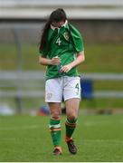 9 April 2017; A dejected Niamh Farrelly of Republic of Ireland after the UEFA Women's Under 19 European Championship Elite Round match between Republic of Ireland and Finland at Markets Field, in Limerick. Photo by Eóin Noonan/Sportsfile