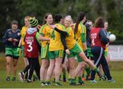 9 April 2017; Donegal players including Nicole McLaughlin and Tresea Doherty celebrate following the Lidl Ladies Football National League Division 1 Refixture match between Donegal and Mayo at St Mary's GAA Club, in Convoy, Co. Donegal. Photo by Sam Barnes/Sportsfile