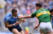 9 April 2017; Dean Rock of Dublin is tackled by Mark Griffin of Kerry during the Allianz Football League Division 1 Final between Dublin and Kerry at Croke Park in Dublin. Photo by Ramsey Cardy/Sportsfile