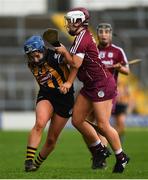 9 April 2017; Meighan Farrell of Kilkenny in action against Dervla Higgins of Galway during the Littlewoods National Camogie League semi-final match between Galway and Kilkenny at Semple Stadium in Thurles, Co. Tipperary. Photo by David Fitzgerald/Sportsfile