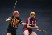 9 April 2017; Sarah Dervan of Galway in action against Danielle Morrissey of Kilkenny during the Littlewoods National Camogie League semi-final match between Galway and Kilkenny at Semple Stadium in Thurles, Co. Tipperary. Photo by David Fitzgerald/Sportsfile