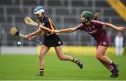 9 April 2017; Jenny Reidy of Kilkenny in action against Heather Cooney of Galway during the Littlewoods National Camogie League semi-final match between Galway and Kilkenny at Semple Stadium in Thurles, Co. Tipperary. Photo by David Fitzgerald/Sportsfile