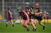 9 April 2017; Ann Marie Starr of Galway in action against Miriam Walshe of Kilkenny during the Littlewoods National Camogie League semi-final match between Galway and Kilkenny at Semple Stadium in Thurles, Co. Tipperary. Photo by David Fitzgerald/Sportsfile