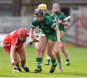 9 April 2017; Niamh Mulcahy of Limerick in action against Jennifer Barry of Cork during the Littlewoods National Camogie League semi-final match between Cork and Limerick at Pairc Ui Rinn, in Cork. Photo by Matt Browne/Sportsfile