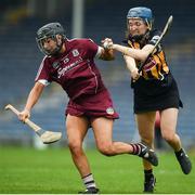 9 April 2017; Niamh McGrath of Galway in action against Claire Phelan of Kilkenny during the Littlewoods National Camogie League semi-final match between Galway and Kilkenny at Semple Stadium in Thurles, Co. Tipperary. Photo by David Fitzgerald/Sportsfile