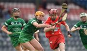 9 April 2017; Katriona Mackey of Cork in action against Muireann Creamer of Limerick during the Littlewoods National Camogie League semi-final match between Cork and Limerick at Pairc Ui Rinn, in Cork. Photo by Matt Browne/Sportsfile