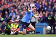 9 April 2017; Michael Fitzsimons of Dublin is tackled by Anthony Maher of Kerry resulting in a late Dublin free during the Allianz Football League Division 1 Final match between Dublin and Kerry at Croke Park in Dublin. Photo by Stephen McCarthy/Sportsfile