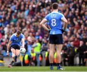9 April 2017; Dean Rock of Dublin kicks a late free during the Allianz Football League Division 1 Final match between Dublin and Kerry at Croke Park in Dublin. Photo by Stephen McCarthy/Sportsfile