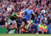 9 April 2017; Michael Fitzsimons of Dublin is tackled by Anthony Maher of Kerry resulting in a late Dublin free during the Allianz Football League Division 1 Final match between Dublin and Kerry at Croke Park in Dublin. Photo by Stephen McCarthy/Sportsfile