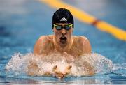 9 April 2017; Nicholas Quinn of Castlebar Swim Club, Co. Mayo competing in the Men's 200m Breatstroke Final during the 2017 Irish Open Swimming Championships at the National Aquatic Centre in Dublin. Photo by Seb Daly/Sportsfile