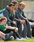 27 September 2011; Ireland players Rob Kearney, Sean O'Brien and Stephen Ferris during squad training ahead of their 2011 Rugby World Cup, Pool C, game against Italy on Sunday. Ireland Rugby Squad Training, Carisbrook Stadium, Dunedin, New Zealand. Picture credit: Brendan Moran / SPORTSFILE