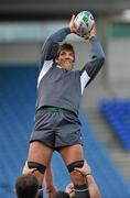 27 September 2011; Ireland lock Donncha O'Callaghan during lineout practice at squad training ahead of their 2011 Rugby World Cup, Pool C, game against Italy on Sunday. Ireland Rugby Squad Training, Carisbrook Stadium, Dunedin, New Zealand. Picture credit: Brendan Moran / SPORTSFILE