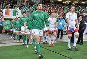25 September 2011; Ireland's Rob Kearney makes his way onto the pitch before the game. 2011 Rugby World Cup, Pool C, Ireland v Russia, Rotorua International Stadium, Rotorua, New Zealand. Picture credit: Brendan Moran / SPORTSFILE