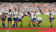 25 September 2011; Monaghan players warm up before the game. TG4 All-Ireland Ladies Senior Football Championship Final, Cork v Monaghan, Croke Park, Dublin. Photo by Sportsfile