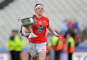 25 September 2011; Cork's Valerie Mulcahy celebrates with the Brendan Martin cup. TG4 All-Ireland Ladies Senior Football Championship Final, Cork v Monaghan, Croke Park, Dublin. Picture credit: Brian Lawless / SPORTSFILE