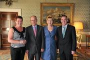 27 September 2011; Susan and Gary Matthews with President Mary McAleese and her husband Senator Martin McAleese during the All-Ireland Football Champions visit to Áras an Uachtaráin, Phoenix Park, Dublin. Picture credit: Ray McManus / SPORTSFILE