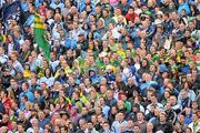 18 September 2011; Dublin and Kerry supporters during the National Anthem. Supporters at the GAA Football All-Ireland Championship Finals, Croke Park, Dublin. Picture credit: Ray McManus / SPORTSFILE