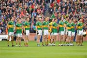 18 September 2011; The Kerry team during the National Anthem. GAA Football All-Ireland Senior Championship Final, Kerry v Dublin, Croke Park, Dublin. Picture credit: Ray McManus / SPORTSFILE