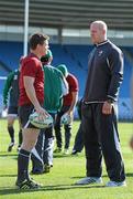 28 September 2011; Ireland captain Brian O'Driscoll in conversation with Paul O'Connell during squad training ahead of their 2011 Rugby World Cup, Pool C, game against Italy on Sunday. Ireland Rugby Squad Training, Carisbrook Stadium, Dunedin, New Zealand. Picture credit: Brendan Moran / SPORTSFILE