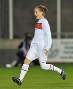 28 September 2011; Paris St Germain's Nora Coton Pelagie celebrates after scoring her side's first goal. UEFA Women's Champions League Round of 32, Peamount United FC v Paris St Germain, Tallaght Stadium, Tallaght, Dublin. Picture credit: David Maher / SPORTSFILE