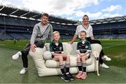 10 April 2017; In attendance at the launch of the Littlewoods Ireland GAA Go Games Provincial Days in Croke Park are Kerry footballer Donnchadh Walsh and Kildare camogie player Siobhan Hurley with Conor Curran and Katie Morely. At the event Littlewoods Ireland were joined by their ambassador and Waterford hurler Austin Gleeson, Dublin Ladies footballer Noelle Healy, Kildare camogie player Siobhan Hurley and Kerry footballer Donnchadh Walsh. The GAA Go Games Provincial Days is an initiative which will see 7,000 children take part in mini versions of hurling and football blitzes over the course of two weeks in April. As part of the sponsorship, a special Littlewoods Ireland Lounge was installed in Croke Park for the Go Games. Photo by Ramsey Cardy/Sportsfile