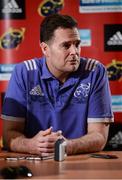 10 April 2017; Munster director of rugby Rassie Erasmus during a press conference at the University of Limerick in Limerick. Photo by Seb Daly/Sportsfile