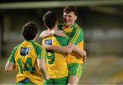 10 April 2017; Niall O'Donnell, right, of Donegal celebrates with team-mate Michael Langan at the final whistle in the EirGrid Ulster GAA Football U21 Championship Final match between Derry and Donegal at Athletic Grounds in Armagh. Photo by Oliver McVeigh/Sportsfile